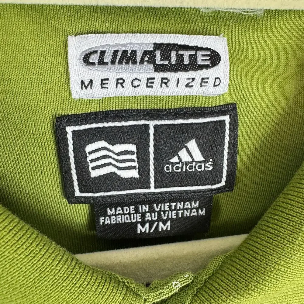 Adidas Climalite Mercerized Green Packers Short Sleeve Polo Shirt Sporty Men's M
